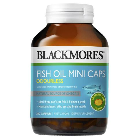 Dầu cá không mùi Blackmores Odourless Fish Oil Mini Caps 200 viên