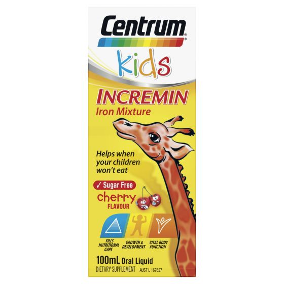 Siro trẻ biếng ăn, bổ sung sắt Centrum Kids Incremin Iron Mixture 200ml