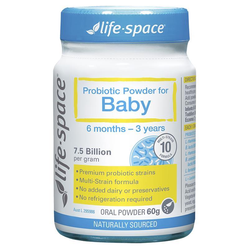 Men vi sinh trẻ em (6th-3 tuổi) Úc  Life Space dạng bột 60g