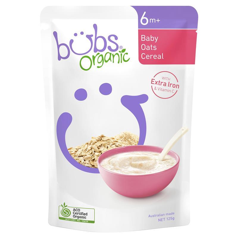 Cháo ngủ cốc Bubs Organic Baby Oats Cereal 125g (6th+)